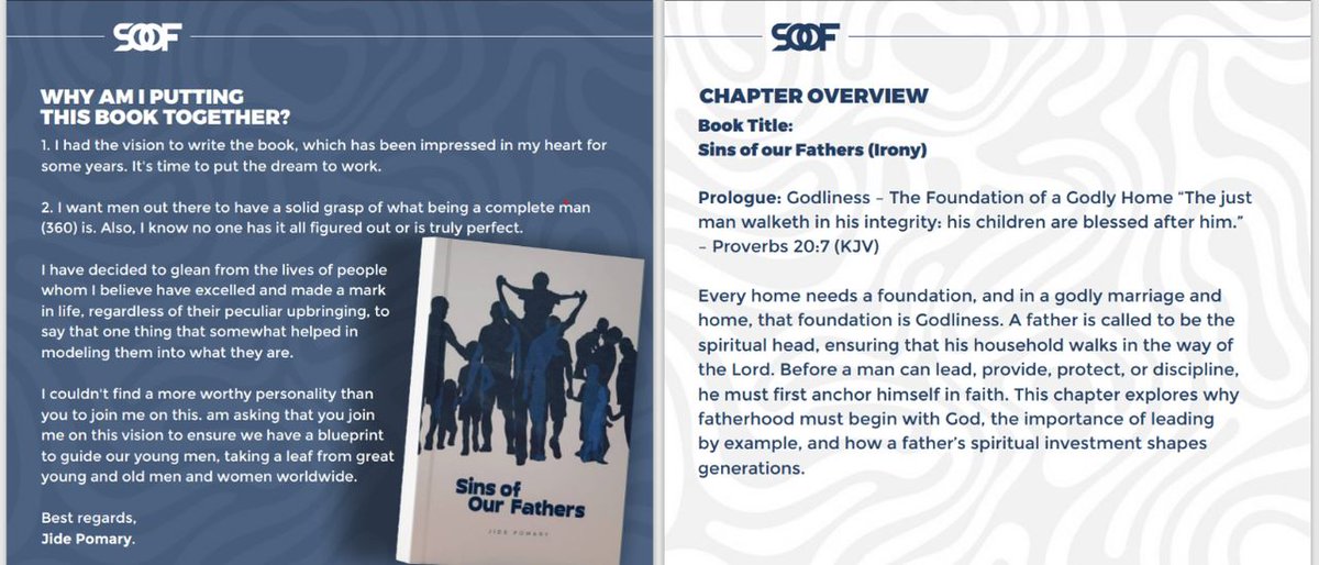 What you leave in your children matters more than what you leave for them. Sins of Our Fathers explains why. <a href="/Jidepomary/">Jide Pomary</a> #JidePomary #SinsOfOurFathers
Buy now: paystack.shop/pay/sinsofourf…