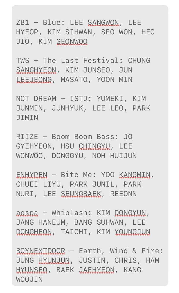gyunghoz's tweet photo. B2P 1st Mission Rumored Teams 🍉🧂

1. ZB1 - Blue
2. TWS - The Last Festival
3. NCT DREAM - ISTJ
4. RIIZE - Boom Boom Bass
5. ENHYPEN - Bite Me
6. aespa - Whiplash
7. BOYNEXTDOOR - Earth, Wind &amp; Fire

#BOYS2PLANET #보이즈2플래닛
#BOYSPLANET #보이즈플래닛 https://t.co/OPQxtLbfTw