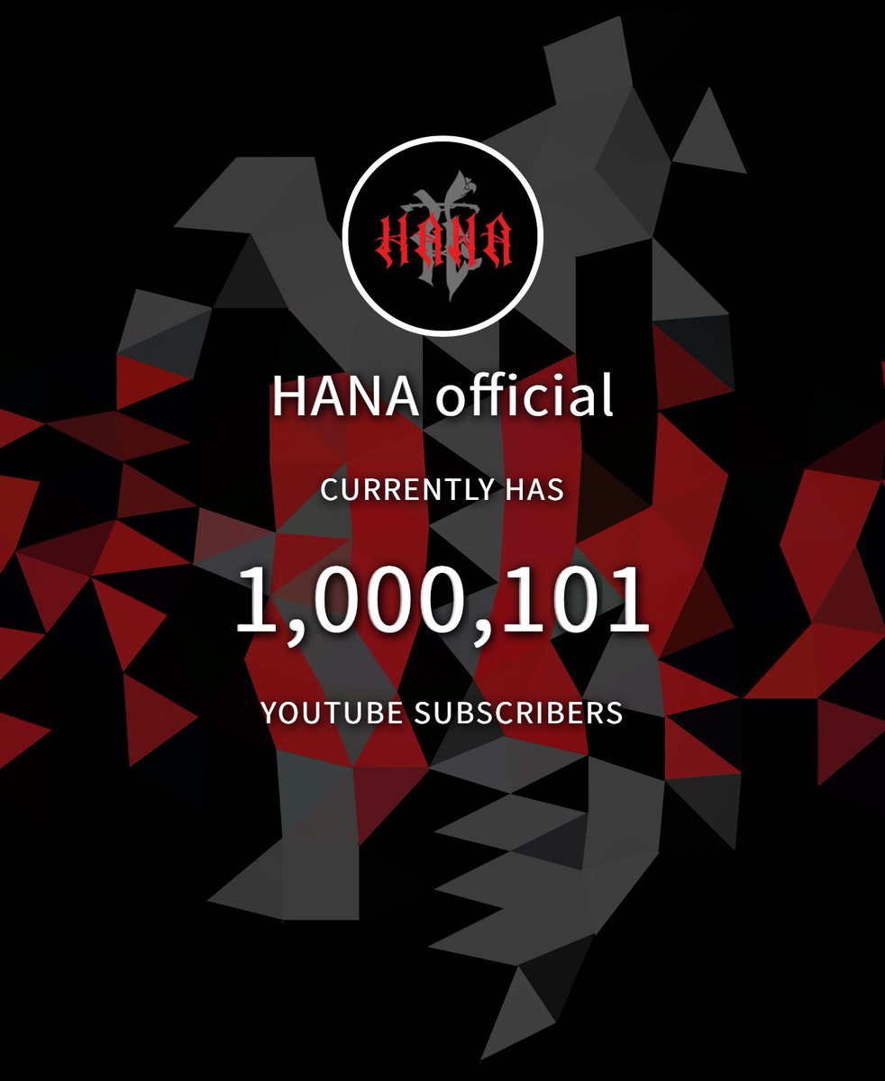 QooShouma's tweet photo. ㊗️登録者数100万人突破🎉
#HANA https://t.co/dTGyv8JVRh