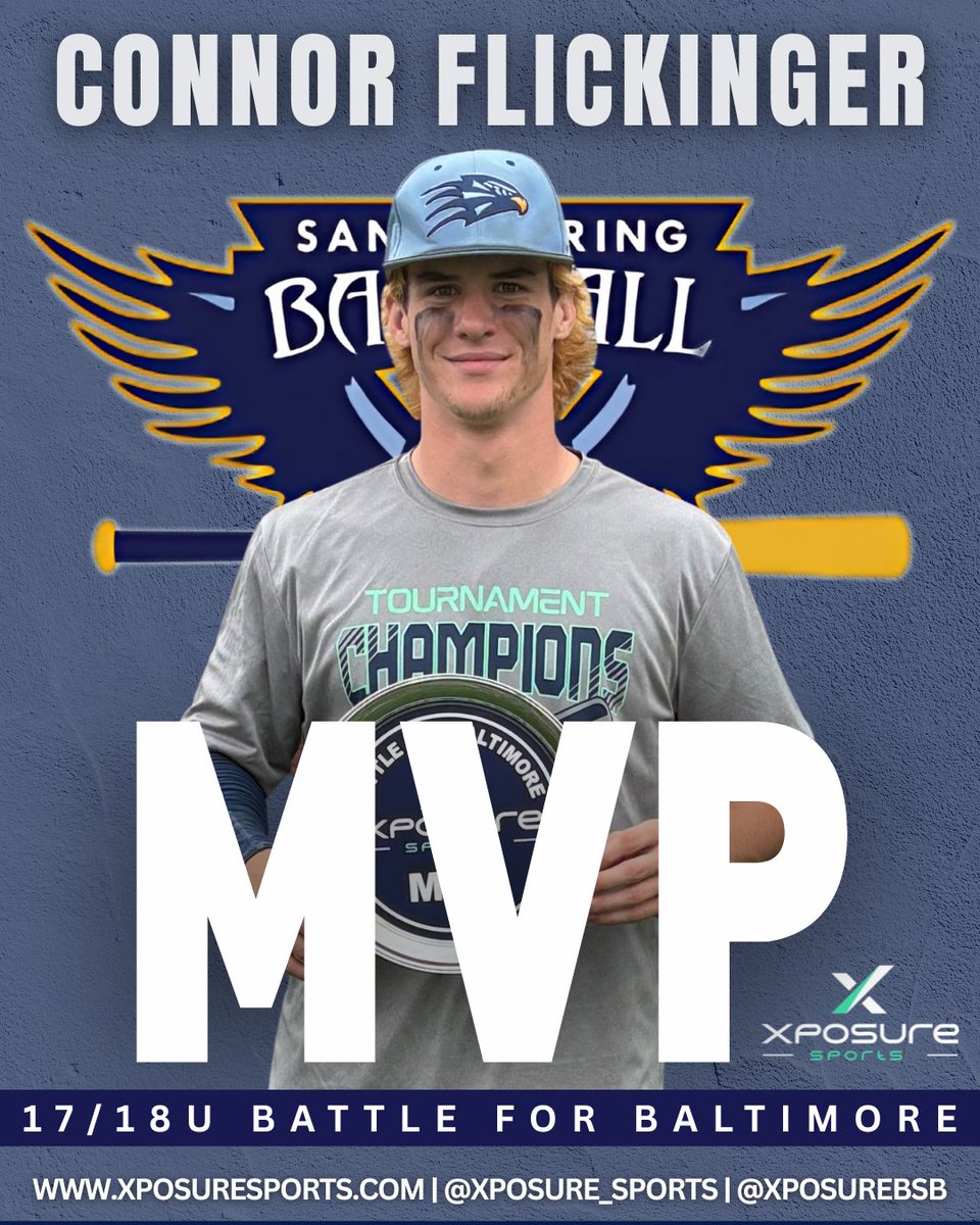 Xposure Sports (@xposure_sports) on Twitter photo π ππππππ π
ππ πππππππππ π
Congratulations to this year's 16U & 17/18U Battle for Baltimore Tournament MVP's!
π
1β£6β£π¨: π¨ππ
ππ π±ππππππ
π
1β£7β£/1β£8β£π¨: πͺπππππ ππππππππππ
<a href="/XposureBSB/">Xposure Sports Baseball</a> | <a href="/johnson_aaden/">Aaden Johnson</a> | <a href="/ConnorFlicking3/">Connor Flickinger</a> | π ππππππ π
ππ πππππππππ π
Congratulations to this year's 16U & 17/18U Battle for Baltimore Tournament MVP's!
π
1β£6β£π¨: π¨ππ
ππ π±ππππππ
π
1β£7β£/1β£8β£π¨: πͺπππππ ππππππππππ
<a href="/XposureBSB/">Xposure Sports Baseball</a> | <a href="/johnson_aaden/">Aaden Johnson</a> | <a href="/ConnorFlicking3/">Connor Flickinger</a> |