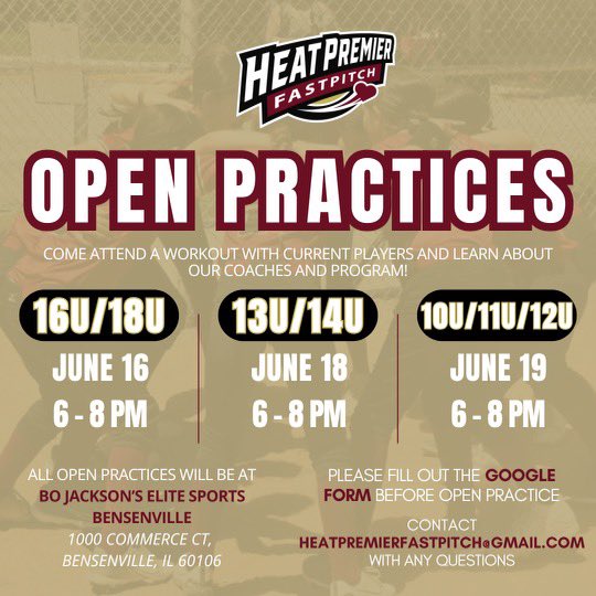 It’s a great time to be a part of something special! Come join us at an open practice this week! 🔥
