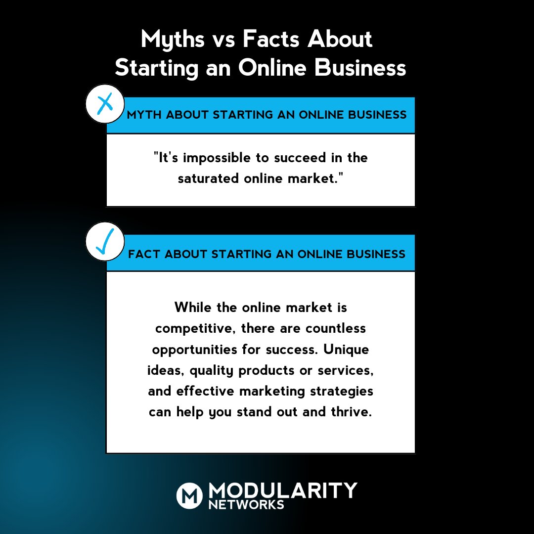 ModularityNet's tweet image. Think starting an online business is impossible in a crowded market? Think again! With unique ideas, quality products, and smart marketing, you can thrive! Whatโs your best tip for standing out online? Share in the comments below! #ModularityNetworks