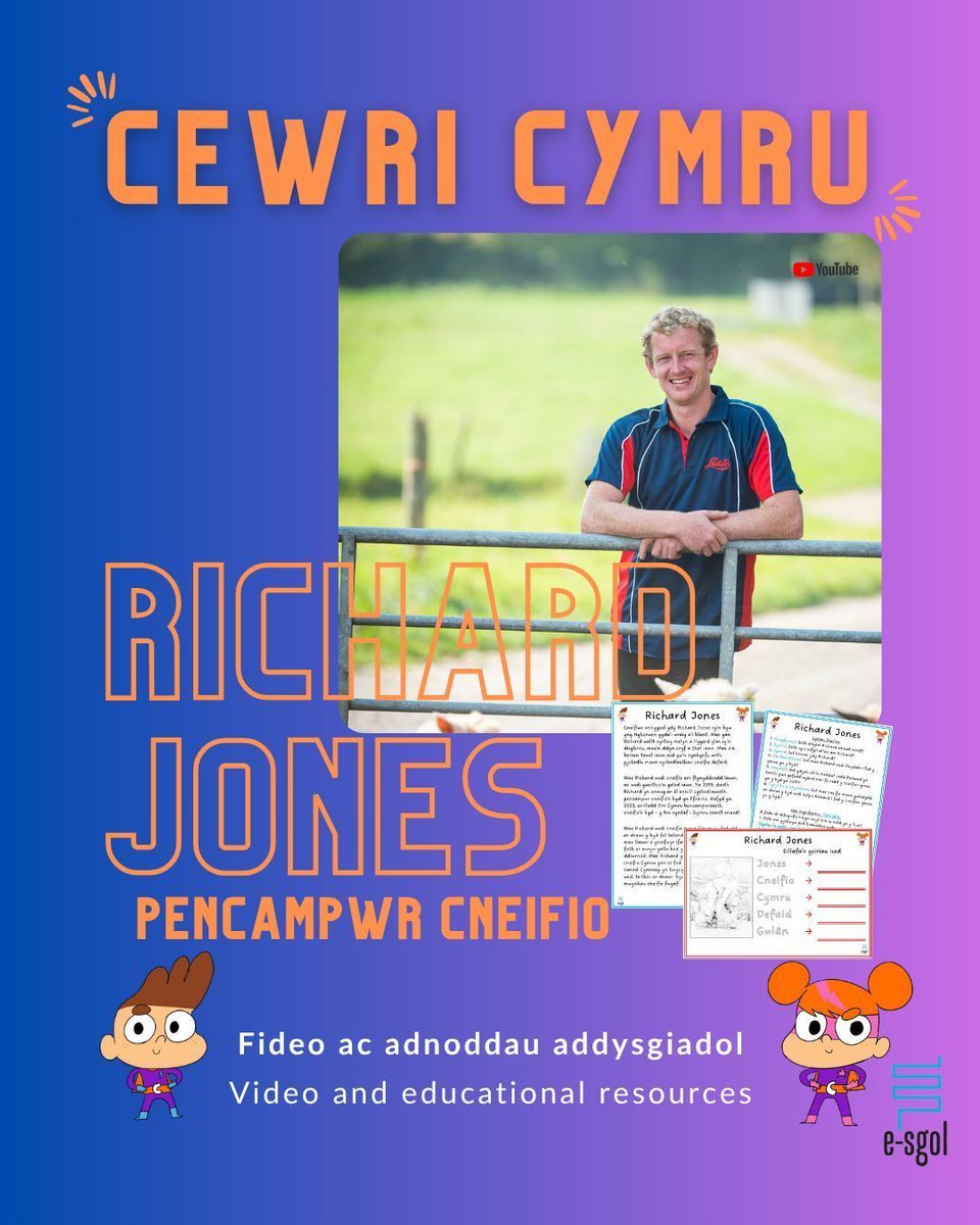 🤩 Cewri Cymru 🤩 

Beth am ddefnyddio pecyn adnoddau ar Richard Jones yn ystod y tymor cneifio?

🔗 buff.ly/dU4KuVz 

Why not use Richard Jones' information pack during shearing season?