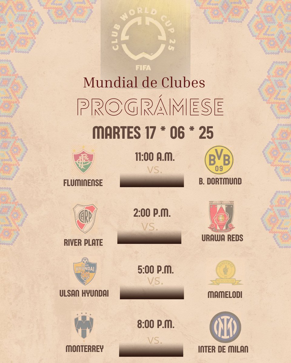 Pilas‼️ Hoy es día de gran participación colombiana en el #MundialDeClubes ⚽️⚽️ Se viene acción para 👇🏼

🇧🇷👤Jhon Arias
🇧🇷👤Kevin Serna
🇧🇷👤Gabriel Fuentes
🇦🇷👤Miguel Borja
🇦🇷👤Kevin Castaño
🇲🇽👤Stefan Medina
🇲🇽👤Nelson Deossa
🇲🇽👤Johan Rojas