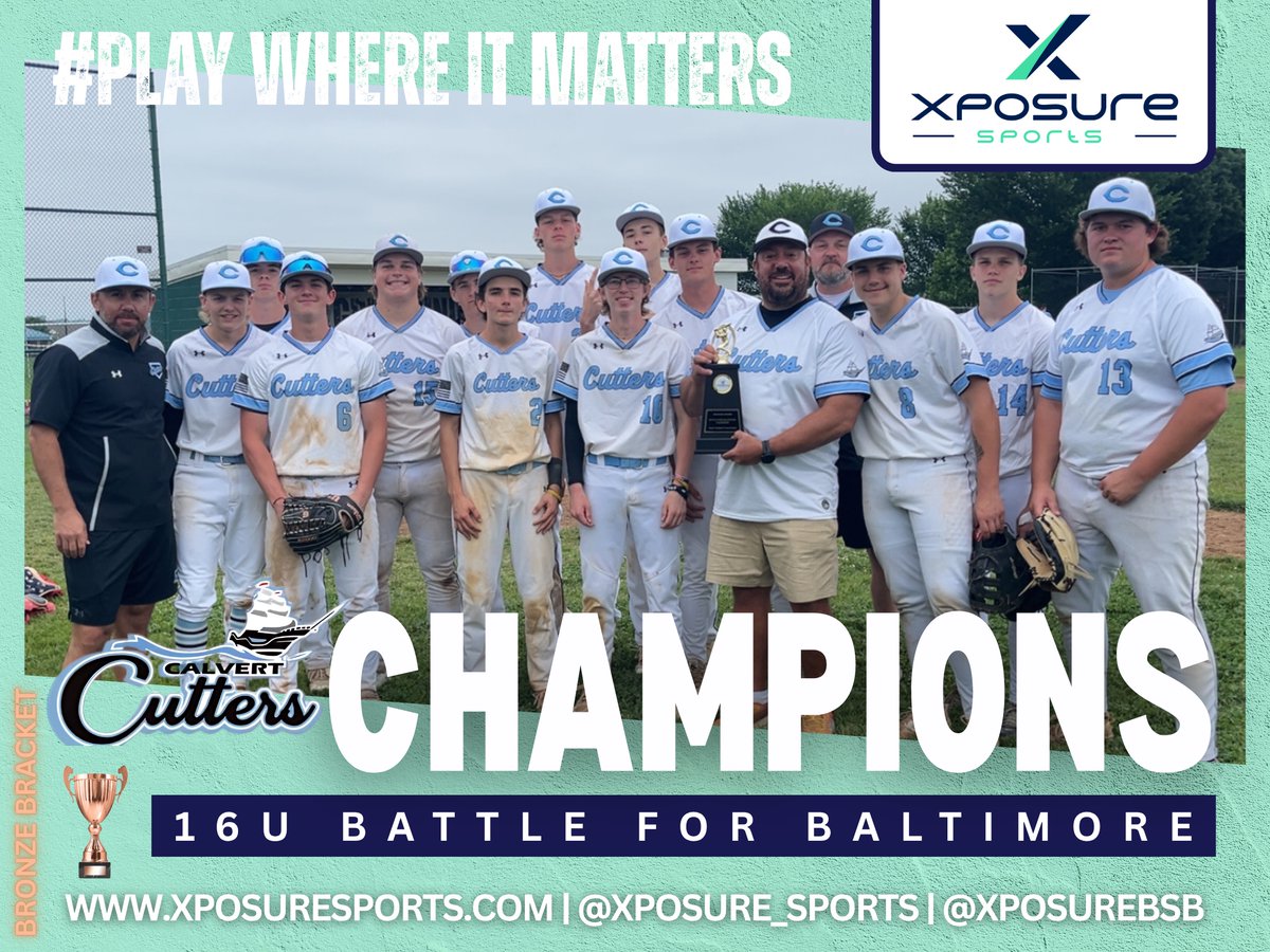 Xposure Sports (@xposure_sports) on Twitter photo ๐ ๐๐๐๐๐๐ ๐
๐๐ ๐๐๐๐๐๐๐๐๐ ๐
Congratulations to this year's 16U Battle For Baltimore Bracket Champions!
๐ ๐ช๐๐๐๐๐๐๐๐๐๐๐: DCP 16U
๐ฅ ๐ฎ๐๐๐
: Rawlings A's
๐ฅ ๐บ๐๐๐๐๐: Raiders Smith 2027
๐ฅ ๐ฉ๐๐๐๐๐: Calvert Cutters 16U
<a href="/XposureBSB/">Xposure Sports Baseball</a> | ๐ ๐๐๐๐๐๐ ๐
๐๐ ๐๐๐๐๐๐๐๐๐ ๐
Congratulations to this year's 16U Battle For Baltimore Bracket Champions!
๐ ๐ช๐๐๐๐๐๐๐๐๐๐๐: DCP 16U
๐ฅ ๐ฎ๐๐๐
: Rawlings A's
๐ฅ ๐บ๐๐๐๐๐: Raiders Smith 2027
๐ฅ ๐ฉ๐๐๐๐๐: Calvert Cutters 16U
<a href="/XposureBSB/">Xposure Sports Baseball</a> |