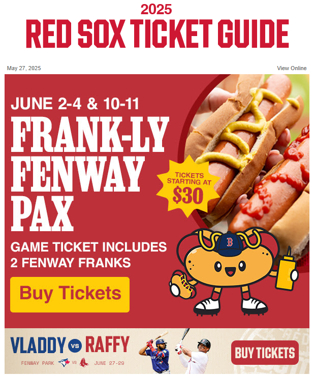 Spare a thought for the people in the #RedSox ticket office this morning, who two weeks ago were already in the "two free hot dogs with every ticket purchase" portion of their Rolodex.