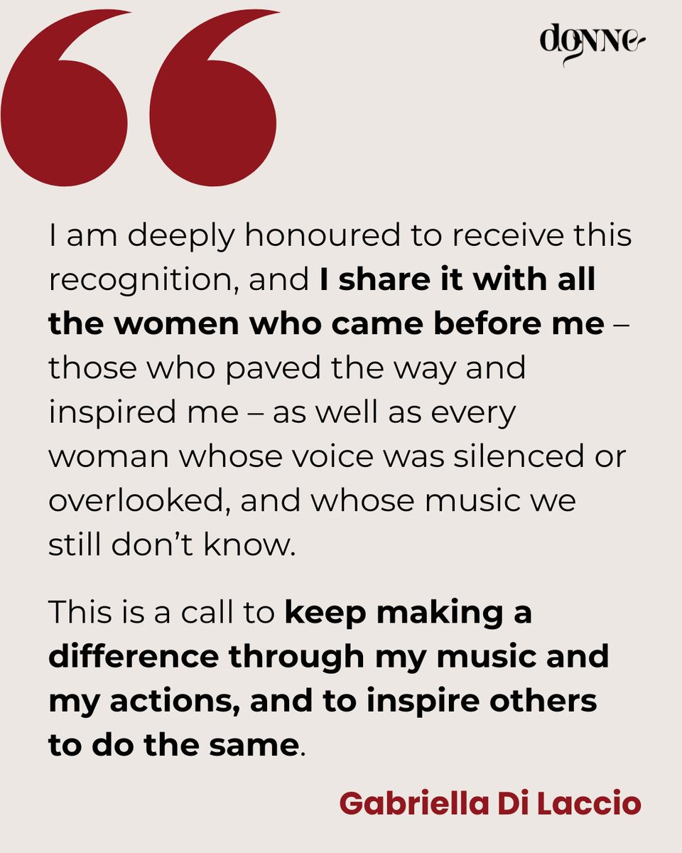 I’m incredibly honoured (and still a little emotional) to share that I’ve been awarded an MBE – Member of the Order of the British Empire in His Majesty The King’s 2025 Birthday Honours List for my services to music and gender equality.  donne-uk.org/gabriella-di-l…