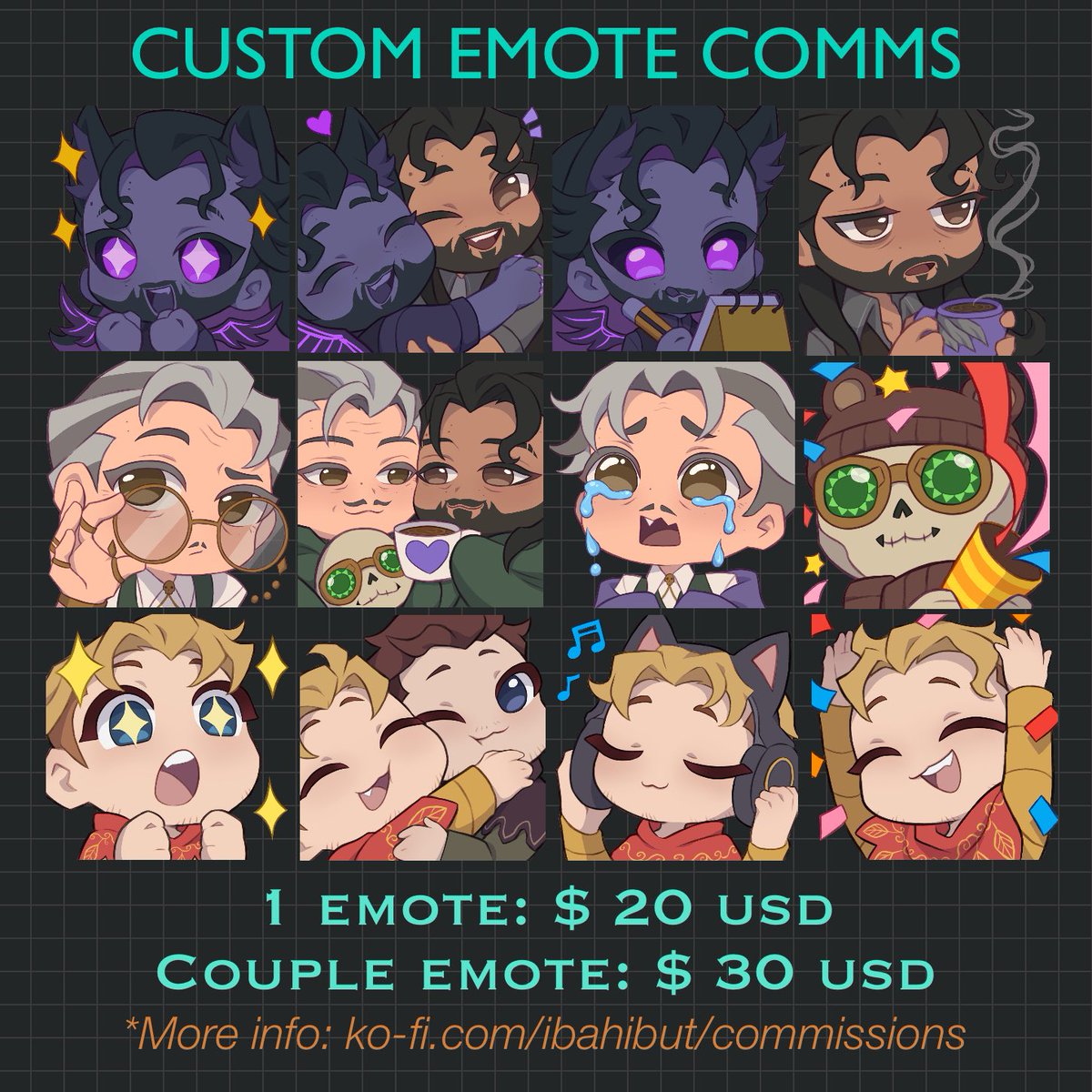 ibahibut's tweet photo. ✨Custom Emote Comms✨
⭐️ 3 slots open for emergency.
⭐️ More info: https://t.co/NXmCY0WMeL
Rts appreciated 🙏
#customemotes #emotecomms https://t.co/gyuPtqWu3h