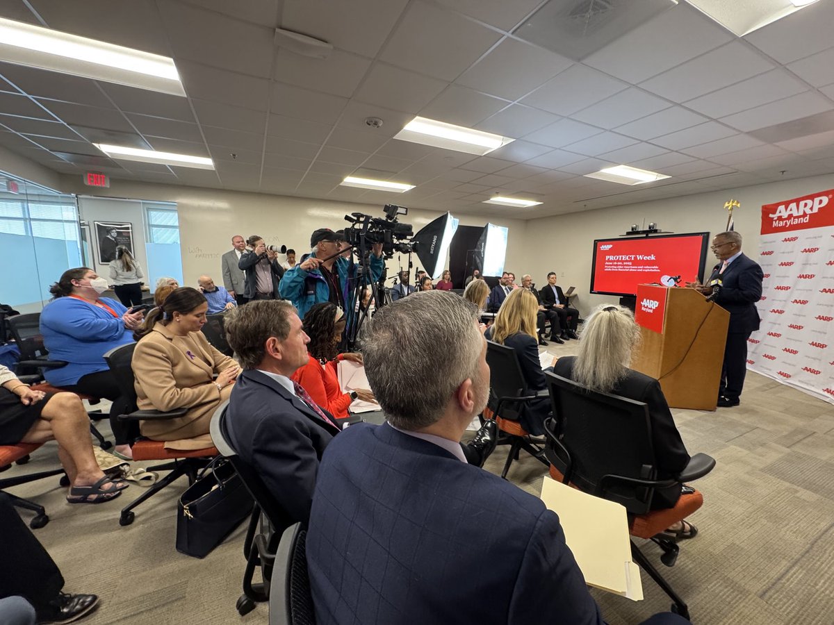 AARPMD's tweet photo. Maryland officials unite to highlight Elder Financial Abuse. Watch online at https://t.co/RjHksjcCLd #PROTECTWEEK https://t.co/yo3MXtZ4YC