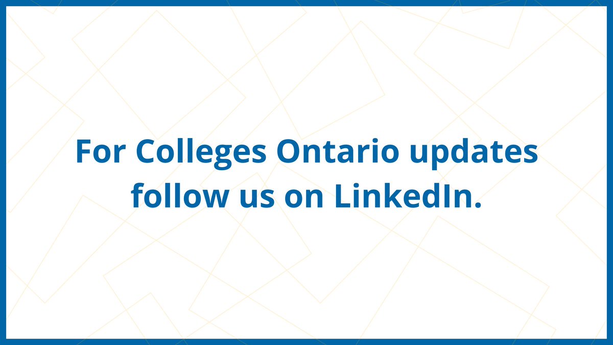 CollegesONCEO's tweet image. This account is no longer active. Follow Colleges Ontario on LinkedIn for updates: ca.linkedin.com/company/colleg…