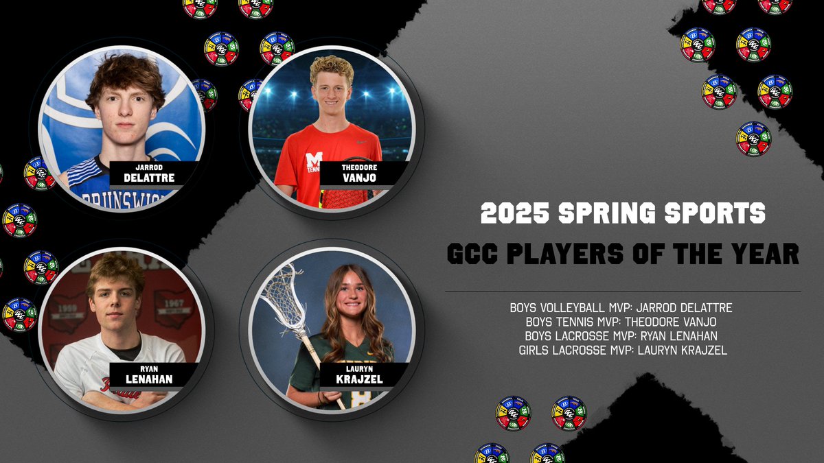 Congratulations to the 2025 GCC Spring Sports Players of the Year!

Boys Volleyball MVP: Jarrod Delattre, Brunswick
Boys Tennis MVP: Theodore Vanjo, Mentor
Boys Lacrosse MVP: Ryan Lenahan, Shaker Hts
Girls Lacrosse MVP: Lauryn Krajzel, Medina
