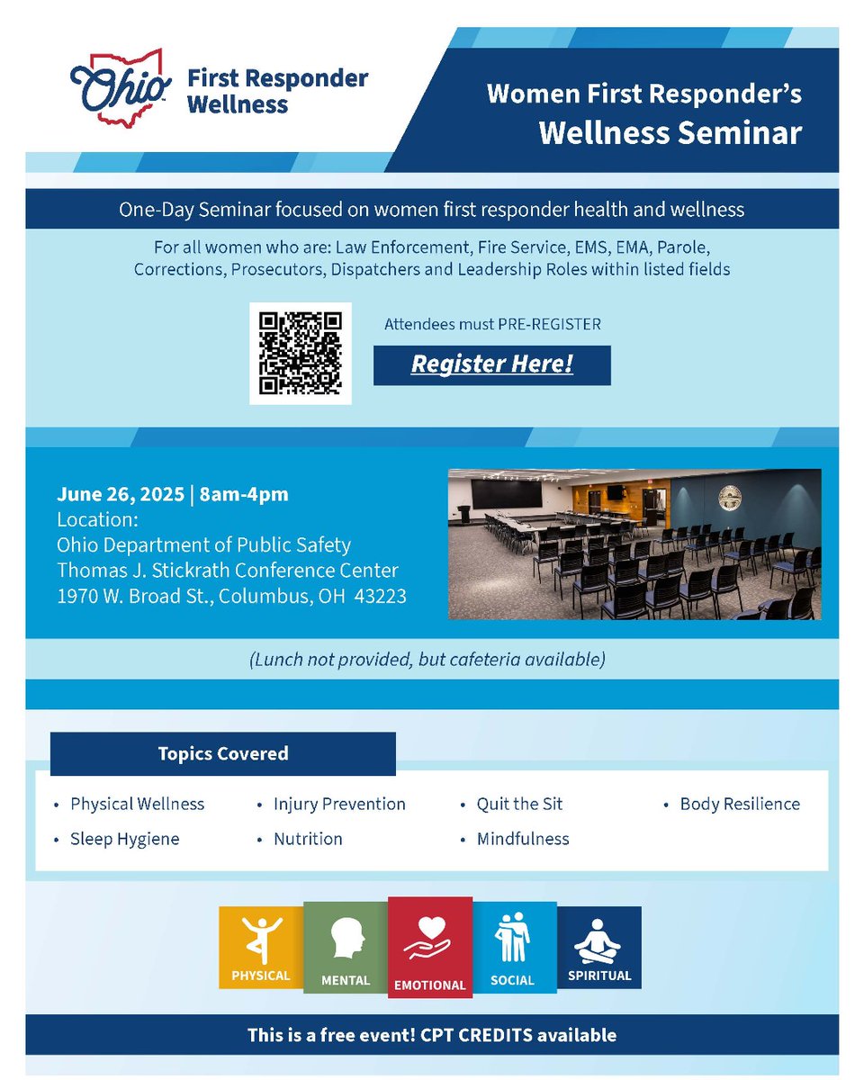 OhioLER's tweet image. Registration is open for the Women First Responder's Wellness Seminar on June 26! Register here: forms.office.com/g/vbJXTACTjE