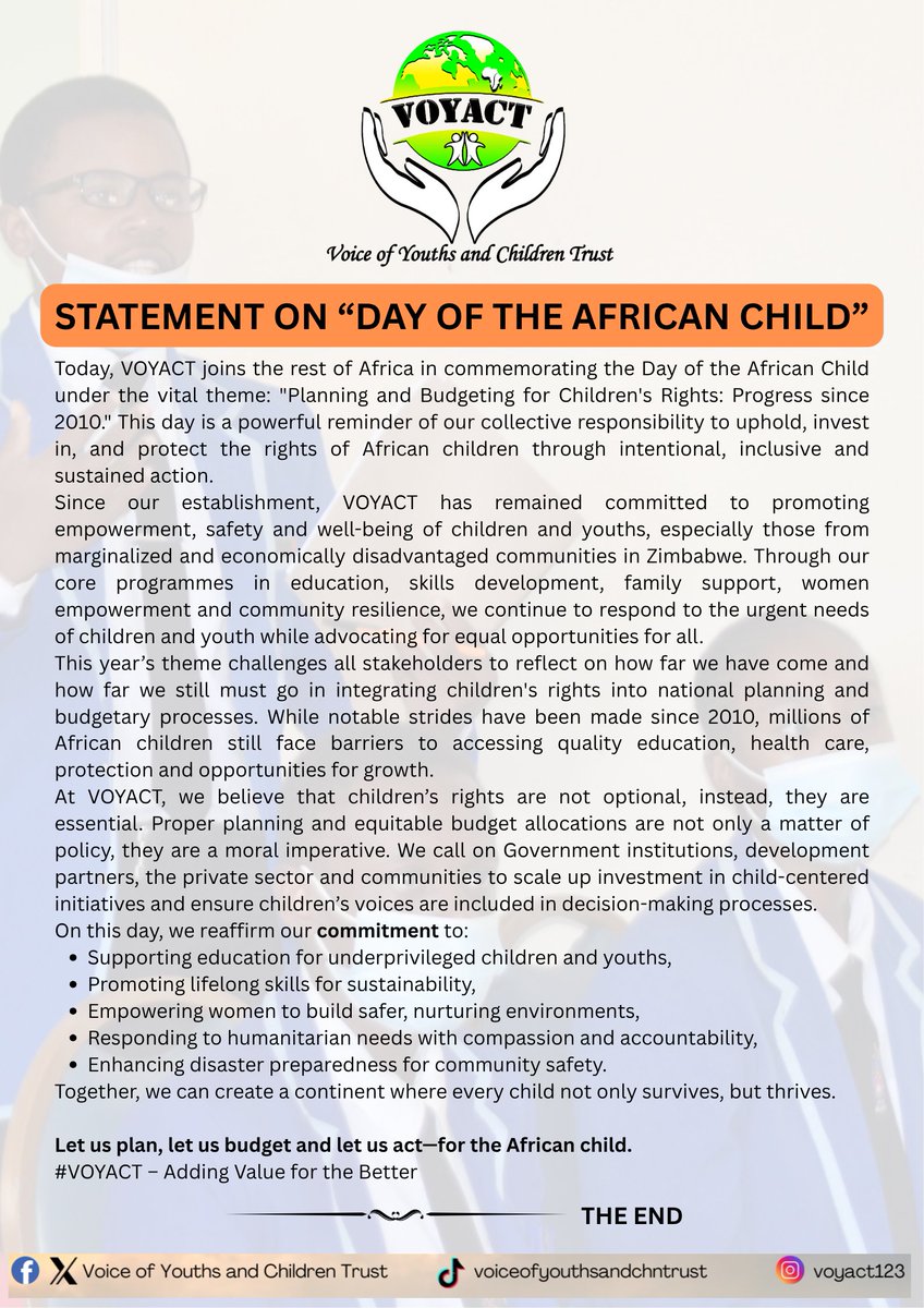 Voice of Youths and Children Trust tweet media