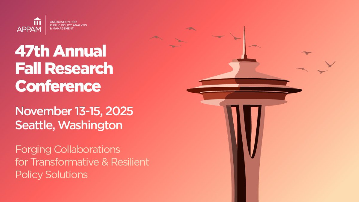 Sponsorship for #2025APPAM, our Annual Fall Research Conference, is going fast! Become a general sponsor or sponsor an item like our APPAM fleeces or hotel maps. Take a peek at sponsorship for this year's conference in Seattle and nab your spot today: ow.ly/JKpt50VGFqy