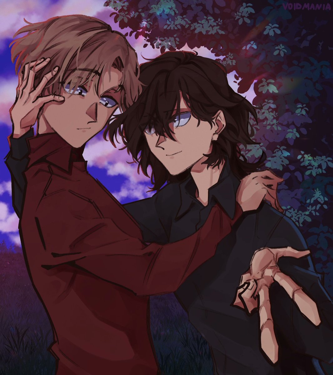 Birthday present for my girlfriend, I drew us. 
I'm happy that we celebrated her birthday together :3

#artist #ocart #originalcharacterart