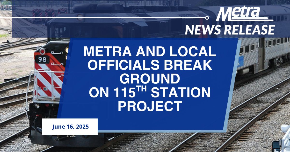 The Metra Board of Directors joined local officials today to break ground on a $8.69 million project to improve the 115th Street/Morgan Park Station on the Rock Island Line. View the news release: metra.com/newsroom/metra…