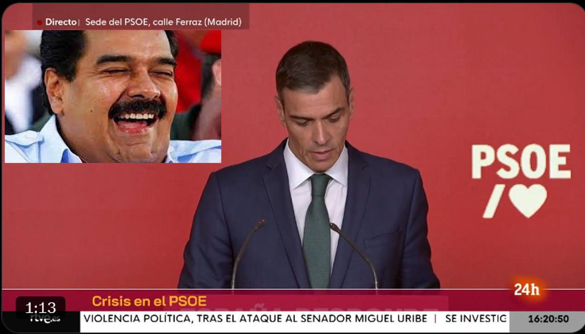 RogerVzla's tweet photo. Presidente del Gobierno Pedro Sánchez dice que no DIMITE porque "tiene que continuar con su proyecto" Que nos pregunten a los venezolanos, si después de 26, sabemos lo que es dejar que un socialista "termine su proyecto de país" 🙊 "terminar con el país" querrá decir 🤒

VOX y PP https://t.co/aBsw1T5QsD