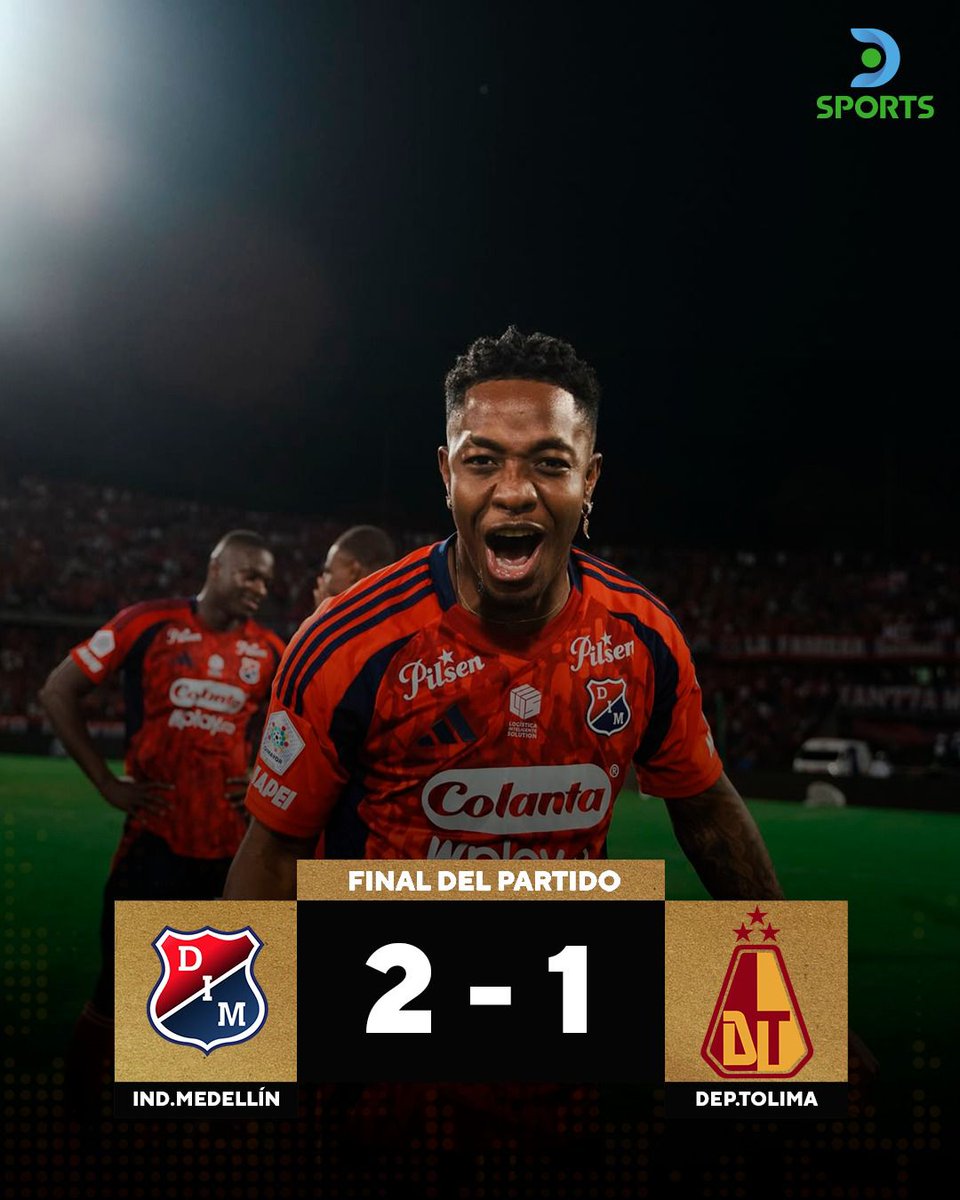 INDEPENDIENTE MEDELLÍN É FINALISTA! 🇨🇴

▶️ O Poderoso da Montanha derrotou o Deportes Tolima por 2 a 1 na 5ª rodada do final four do #ColombianoNoDSports e buscará o título.

⚽️ Berrío e Arizala | Lencina

#DSportsBrasil 🇧🇷