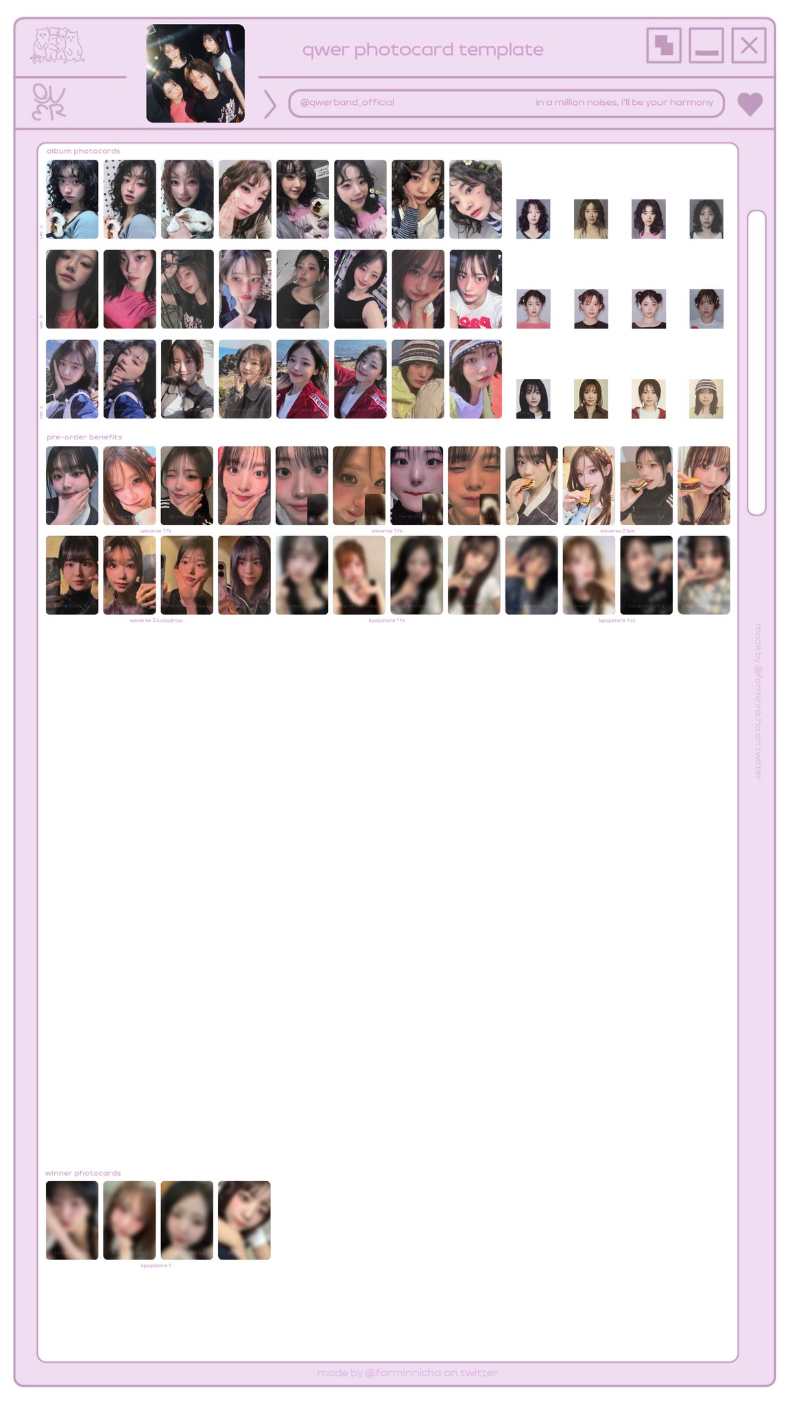 QWER Magenta マゼンタ フォトカード QWER - MANITO Official book ver. Photocard Photo card 4CUT