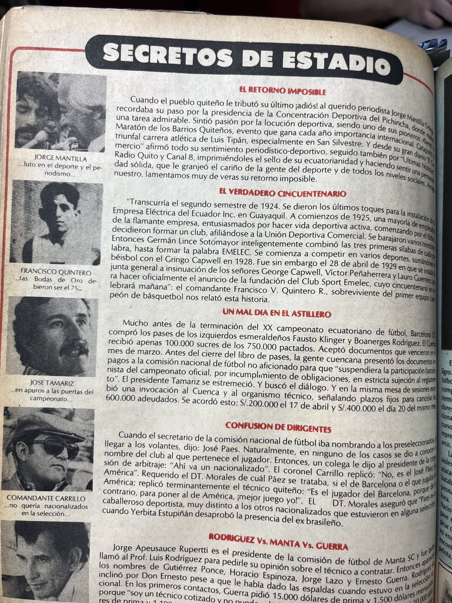 mr_capwell1902's tweet photo. Revista estadio de 1979.

Bodas de Oro del Club Sport Emelec, narra Francisco Quintero, socio fundador.

Germán Lince Sotomayor, creador de la palabra EMELEC en 1925. https://t.co/PFkTqAJIiJ