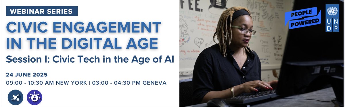 solgattoni's tweet photo. 🚨 New webinar series launch!
🌐 Join us next week for a great debate on civic tech and AI co-organised by @UNDP + @peoplepowered 
🔗 Register here: https://t.co/9SnGIOiuMK
#CivicTech #DigitalDemocracy #Participation #OpenAndInclusive #OpenGov @UNDP4Youth https://t.co/bIpDHOPwvG