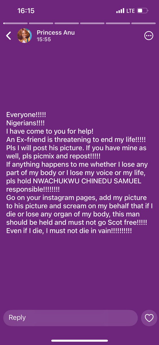 SisterSimi's tweet photo. Who can we reach out to. A friends ex is threatening to kill her!!!

He has been abusing her for years please help!!!!

Those are his numbers!!!
09066712272
09056187298
09078334797
08183035006 (WhatsApp)

@BigBadReni please help. https://t.co/yD92nfZ9vV
