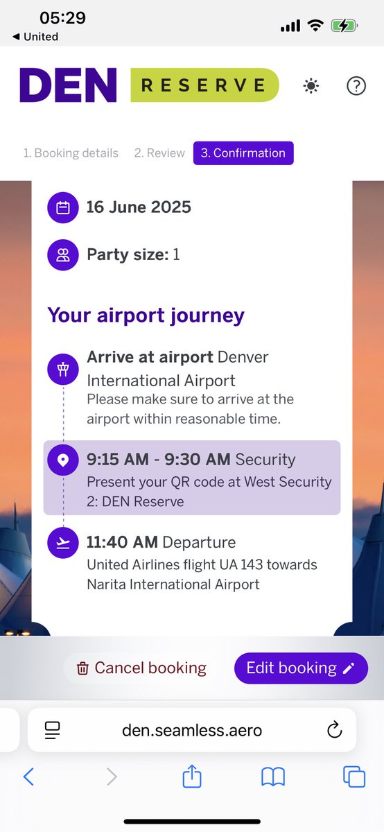 Highly recommend using DEN Reserve for security check in at Denver International Airport. You will get a QR code after registration. The normal line can be very long while this one takes 7-15 minutes (according to security). #ica25 see you next time Denver!