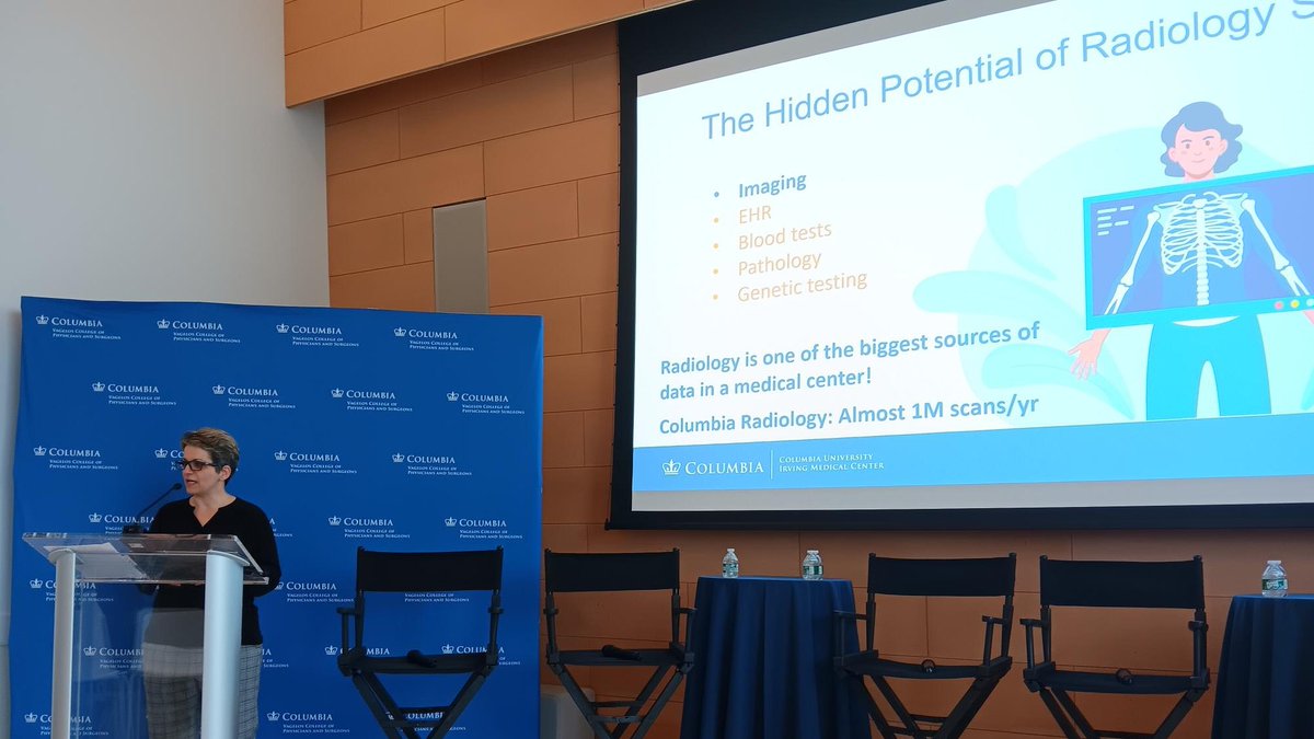 Opening remarks at <a href="/CIMBIDColumbia/">CIMBIDColumbia</a> launch day, with interim dean of <a href="/ColumbiaPS/">Columbia Vagelos College of Physicians & Surgeons</a> James McKiernan, MD; chair of <a href="/ColumbiaDBMI/">Columbia DBMI</a> Noemi Elhadad, PhD; chair of <a href="/columbiaimaging/">Columbia Radiology</a> Ajay Gupta, MD, MS; and Director of CIMBID <a href="/DespinaKontos/">Despina Kontos</a>.