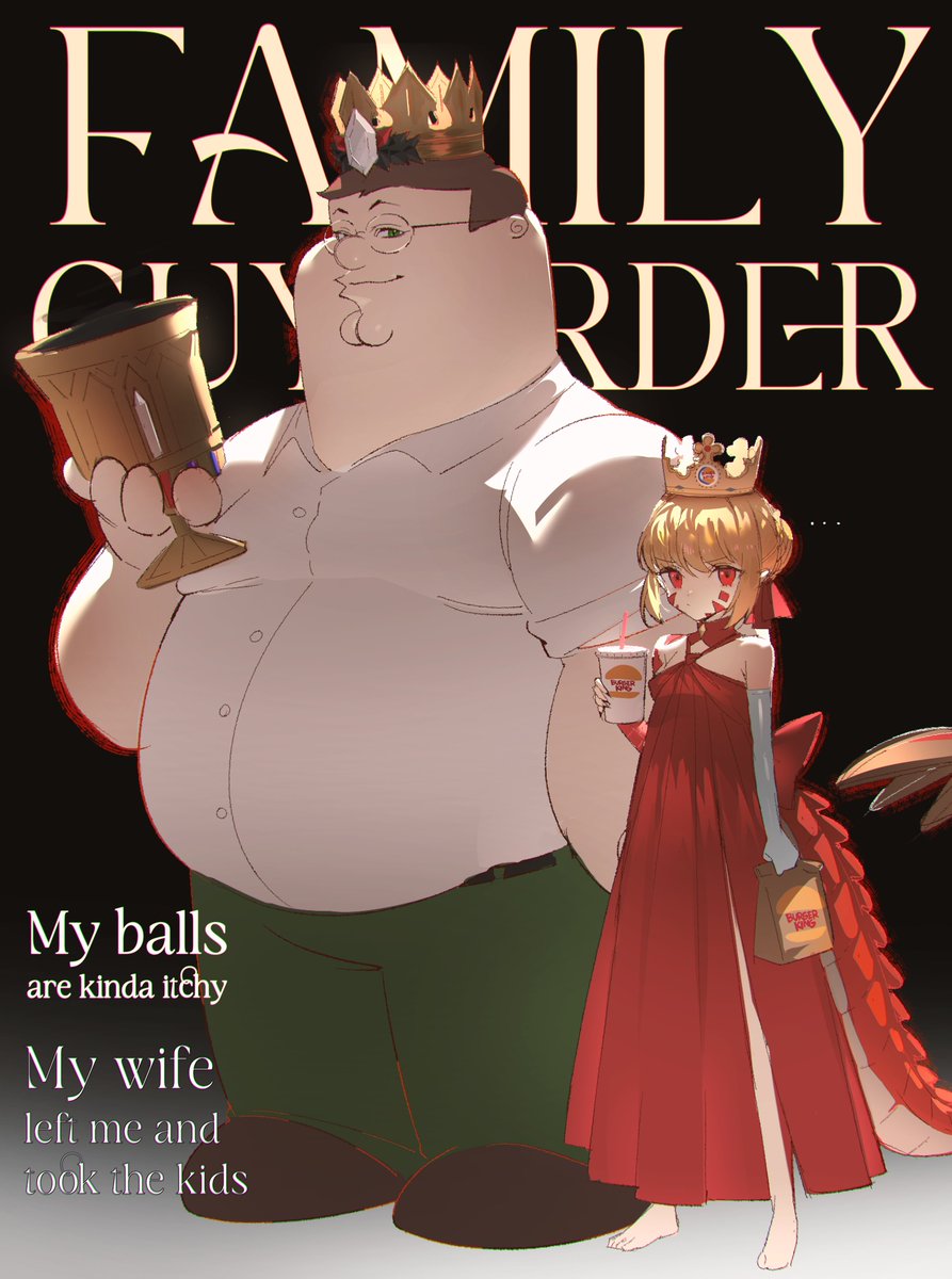 iamkowai's tweet image. family guy order:  burger queen draco