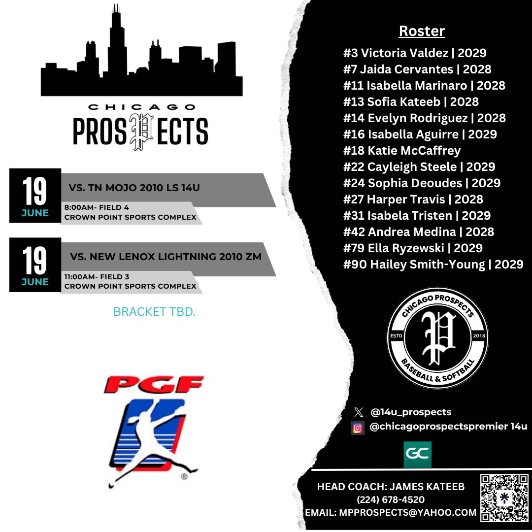 ⬇️ Schedule drop for the <a href="/PGFnetwork/">PGF</a> Qualifier this week in Crown Point, Indiana‼️