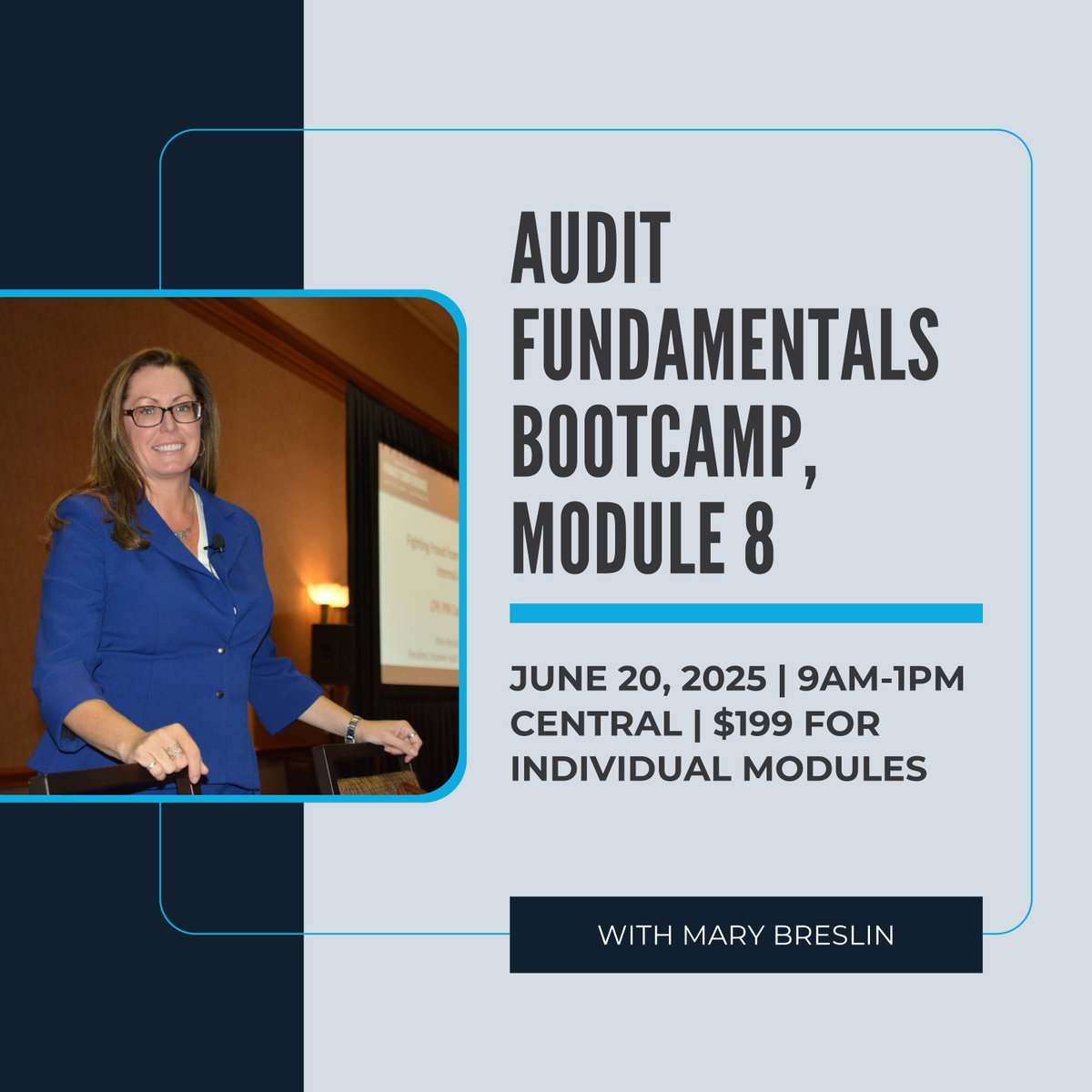 Verracy's tweet photo. 📝 Tired of audit reports collecting dust?
Join us for Module 8: Effective Audit Report Writing on June 20 and learn how to write reports that get read and acted on. https://t.co/wxEhNseioe

#AuditTraining #InternalAudit #ReportWriting https://t.co/vLDSSeaVjV