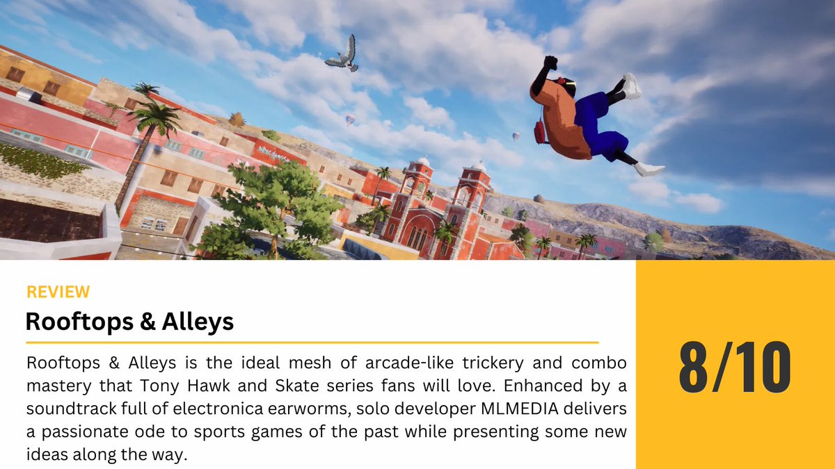 Pocket Tactics (@pockettactics) on Twitter photo Rooftops & Alleys serves up nostalgic delights while offering a fresh sports game alternative for Tony Hawk and Skate fans, that is easy to pick up but tough to master 🏃♂️
Read our review of the <a href="/theparkourgame/">Rooftops & Alleys</a> 🔽
pockettactics.com/rooftops-and-a… Rooftops & Alleys serves up nostalgic delights while offering a fresh sports game alternative for Tony Hawk and Skate fans, that is easy to pick up but tough to master 🏃♂️
Read our review of the <a href="/theparkourgame/">Rooftops & Alleys</a> 🔽
pockettactics.com/rooftops-and-a…