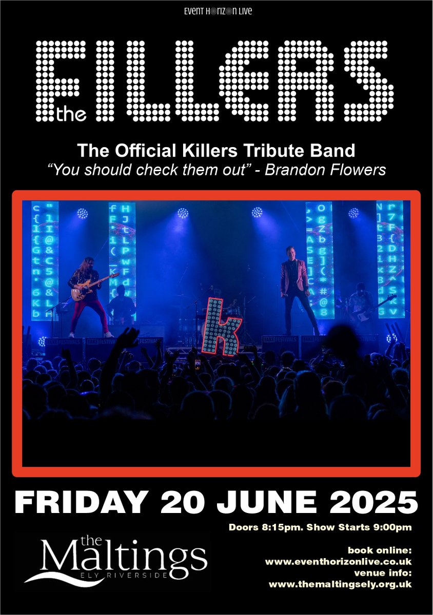 Event Horizon Live (@eventhorizonli1) on Twitter photo 'You should check them out' - #brandonflowers
This Friday live <a href="/themaltingsely/">TheMaltingsely</a> we bring you the brilliant <a href="/thefillers/">The Fillers</a> the official tribute band of #thekillers
Last tickets from <a href="/seetickets/">See Tickets</a> and <a href="/skiddle/">Skiddle</a> 'You should check them out' - #brandonflowers
This Friday live <a href="/themaltingsely/">TheMaltingsely</a> we bring you the brilliant <a href="/thefillers/">The Fillers</a> the official tribute band of #thekillers
Last tickets from <a href="/seetickets/">See Tickets</a> and <a href="/skiddle/">Skiddle</a>