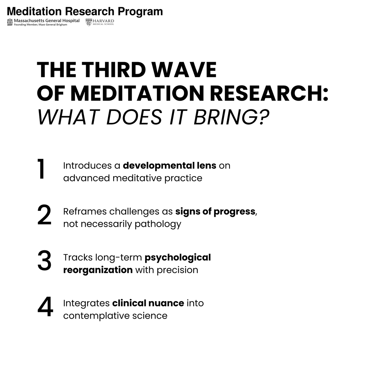 MatthewSacchet's tweet image. Meditation research is entering its most daring phase yet.
The first wave focused on the benefits of meditation. The second wave brought greater methodological rigor and began exploring the mechanisms behind those benefits. Now, the third wave shifts the spotlight to largely…