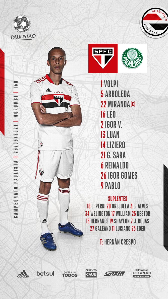 somosaopaulinos's tweet photo. Esse era o time que Hernán Crespo fez ser campeão do Paulistão. https://t.co/VaDIoyFUKW