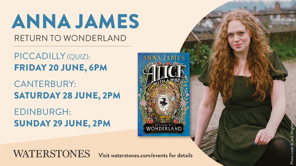 Return to Wonderland this month with the marvellous Anna James as we celebrate her mesmerising new book, Alice With A Why! 

Find event details here: waterstones.com/events/search/…