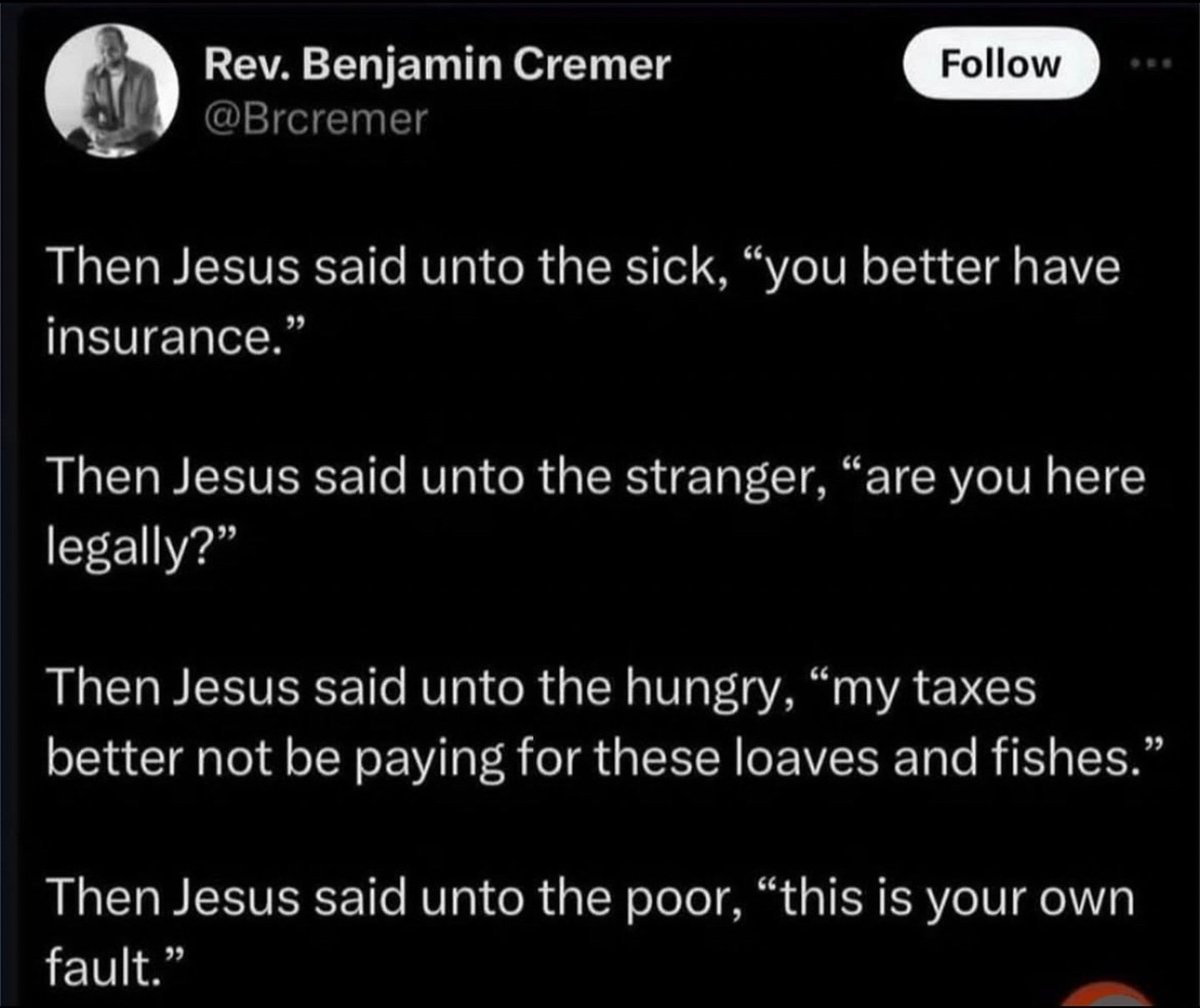 Just popping on to remind in this political climate:

YOUR GOD/JESUS is not MY God/Jesus.

Yall better start rereading (those few that actually read the Bible 🐸☕️

My God is a God of Love and not selfishness. Loving your neighbor, not separating them from their children.