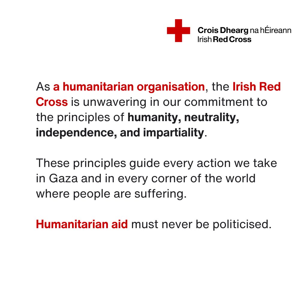 Gaza: No One Should Be Killed or Wounded Seeking Aid

Read more: redcross.ie/newsroom-post/…
