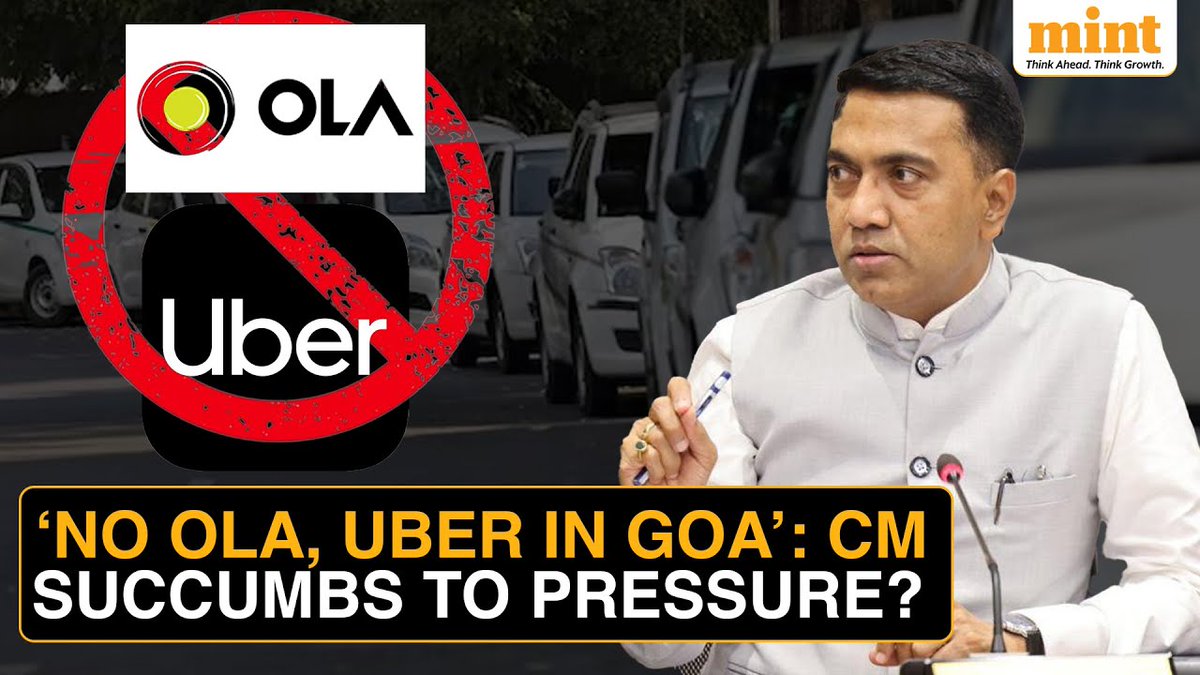 livemint's tweet photo. #GoaTaxis Vs Ola, Uber: Pramod Sawant Assures Taxi Unions But Citizens Question, Criticize The Move
Chief Minister Pramod Sawant said cab aggregators like Ola and Uber would not come to the state and that all stakeholders would be taken into confidence before “resolving the issue”.
WATCH: https://t.co/jU6g6MFzLE