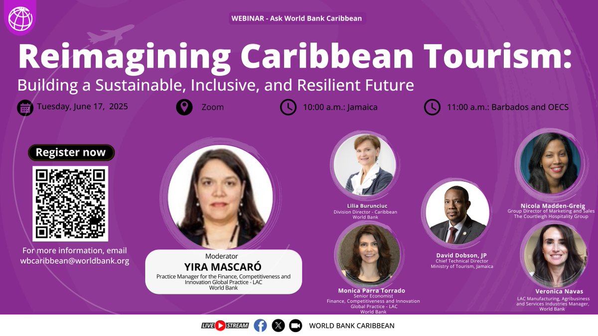 Tourism keeps the #Caribbean moving - jobs, livelihoods, and growth. But how do we make sure it works better for local communities as the region grows?

Let’s talk solutions. Join the webinar: wrld.bg/F8s250Wa7cl