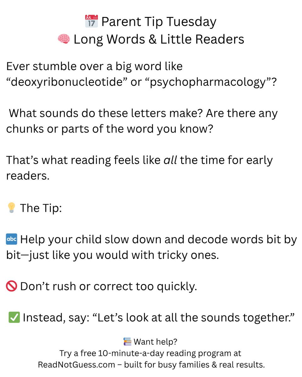 ReadNotGuess's tweet image. 📚 Parent Tip Tuesday 📚
#ReadNotGuess #ParentTipTuesday #ReadingTips