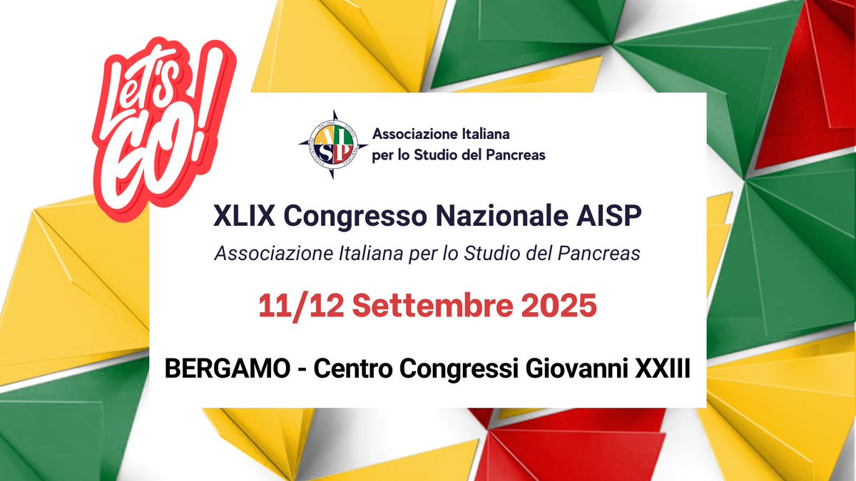 AISP (@aisp_pancreas) on Twitter photo ⏰ Remind 👩💻🧑💻 <a href="/AISP_Pancreas/">AISP</a> call for abstract ❗️
🚧 Deadline per sottomettere gli abstract al Congresso Nazionale AISP 2025 ➡️ 4 luglio
Cosa aspetti ⁉️
congressonazionaleaisp.it/concorso-abstr…
Ora disponibile sul sito del congresso anche il Programma Scientifico 🔝
congressonazionaleaisp.it/programma-1/ ⏰ Remind 👩💻🧑💻 <a href="/AISP_Pancreas/">AISP</a> call for abstract ❗️
🚧 Deadline per sottomettere gli abstract al Congresso Nazionale AISP 2025 ➡️ 4 luglio
Cosa aspetti ⁉️
congressonazionaleaisp.it/concorso-abstr…
Ora disponibile sul sito del congresso anche il Programma Scientifico 🔝
congressonazionaleaisp.it/programma-1/