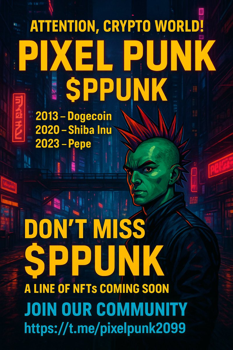 ppunk2099's tweet photo. I GIVE YOU AIRDROP $PPUNK 🚀🚀🚀🚀 FOLLOW + SEND YOUR SOL WALLET🚀🚀🚀 #ppunk #sol #Solana #crypto #Giveaway #Bitcoin #btc #money #top

Follow + send sol wallet = 5,000 $PPUNK
FOLLOW X+TG +SOL WALLET = 10,000 $PPUNK
FOLLOW X+TG+SHARE POST+SOL WALLET = 15,000 $PPUNK $sol #sol https://t.co/jFtvbd8NXz