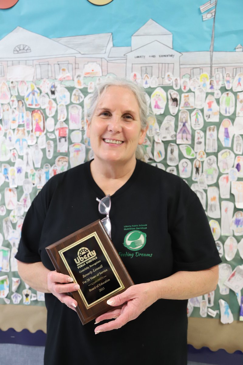 Next up in our summer of recognizing our staff celebrating years of service anniversaries is <a href="/LibertyOaksLPS/">Liberty Oaks Elementary</a> nutrition services associate Beverly Loveall celebrating 20 years at LPS. Thanks for all you do! #ShareTheGoodLPS