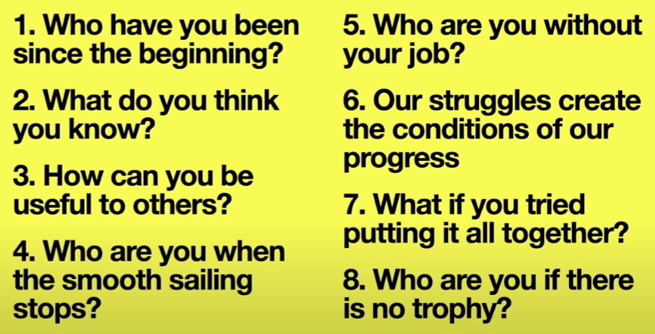 lidatohidi's tweet photo. @ystrickler (@metalabel_ CEO, @Kickstarter cofounder) dropped 8 🔥 questions. Reflective, bold, and worth bookmarking. I'll def be reflecting on who I've been, what I think I know, how to be useful, who I am w/o smooth sailing &amp; w/o job, who I am w/o a trophy &amp; tie it together!!! https://t.co/uiRsVjPETT