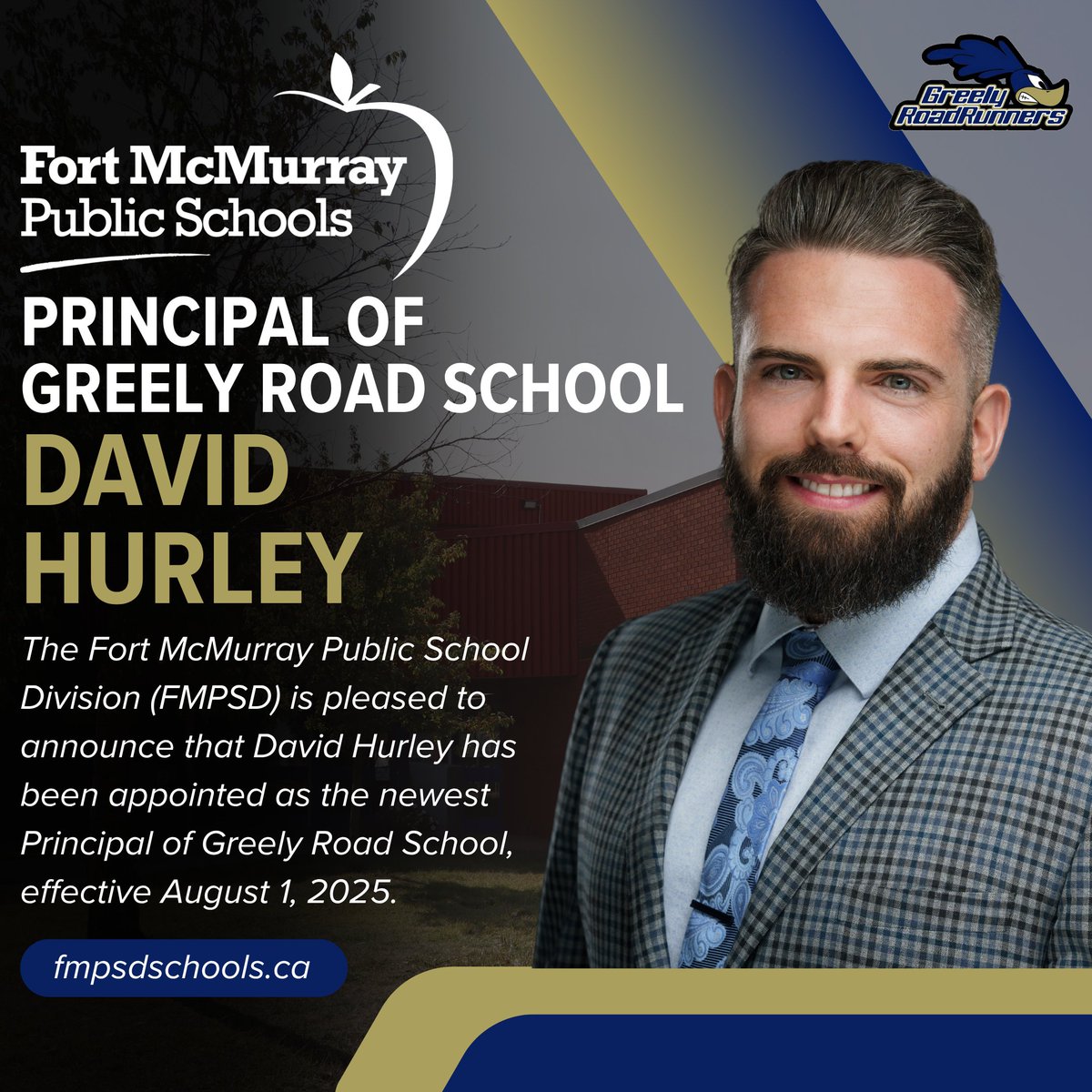 FMPSD is pleased to announce David Hurley as the new Principal of <a href="/GreelyRRunner/">Greely Road School</a>, effective August 1, 2025.

Read more: bit.ly/4e3sPpQ

<a href="/annaleeskinner/">Annalee Nutter</a> 
#FMPSD #YMM #RMWB