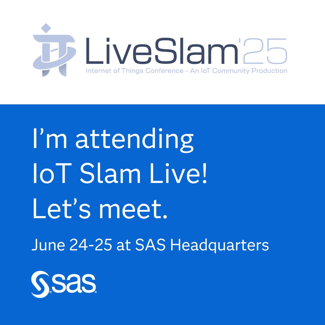 DigitalJPB's tweet photo. I’m attending IoT Slam Live at SAS Headquarters, June 24–25! Join me and fellow IoT leaders, partners, and innovators for two days of insighful keynotes, real-world use cases, and meaningful conversations. https://t.co/TfZY2XTCRj

🔗 Register here: https://t.co/XqIBSRRGxI https://t.co/opcmjCP6p1
