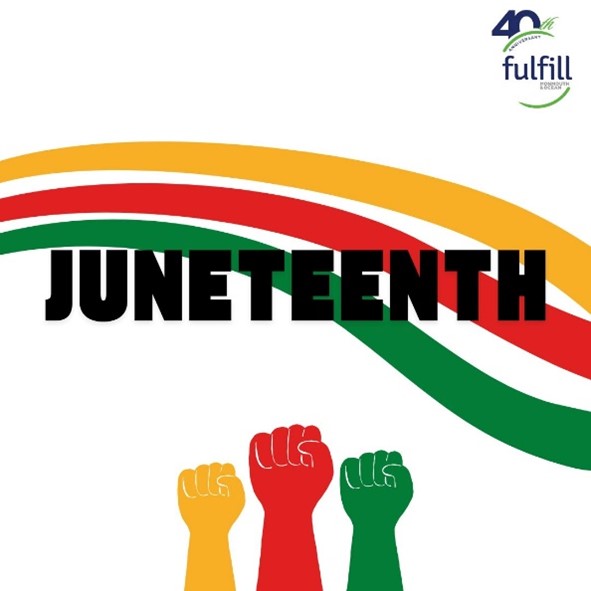 Today is #Juneteenth, a day of freedom, reflection and progress. Let’s acknowledge and remember the past while continuing to strive for a better future for all. 

To celebrate, Fulfill staff will attend the #Neptune Juneteenth Celebration, at Midtown Commons Park, on June 21 –