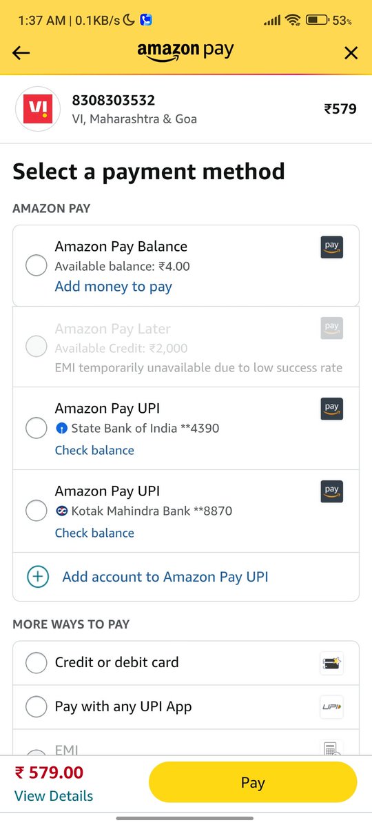 faizanzworld's tweet photo. I want to recharge with Amazon Pay Letter but it is a temporarily unavailable service. What should I do now? https://t.co/7ktqmtYK39