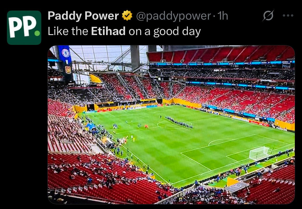 Man City aren’t even playing by the way. Rent free